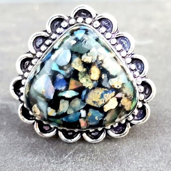 New Copper Ethiopian Opal 925 Silver Ring. - Picture 2 of 6